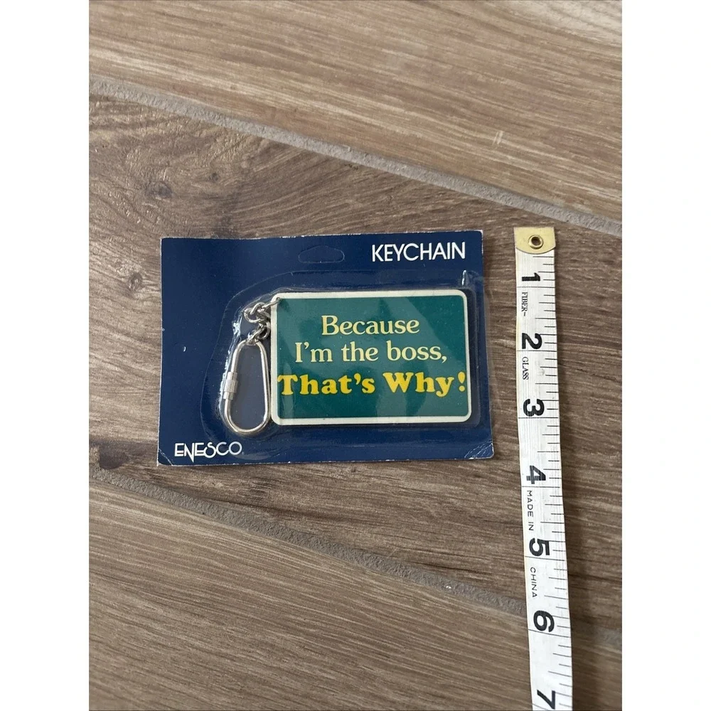 Vintage Boss Resin and Metal  Keychain Keyring by Enesco New‎ In Packaging